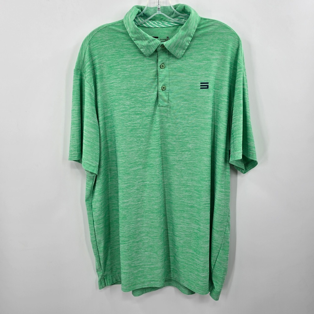 Three Sixty Six Mens XL Green Space Dye Golf Polo Shirt Short Sleeve Athletic